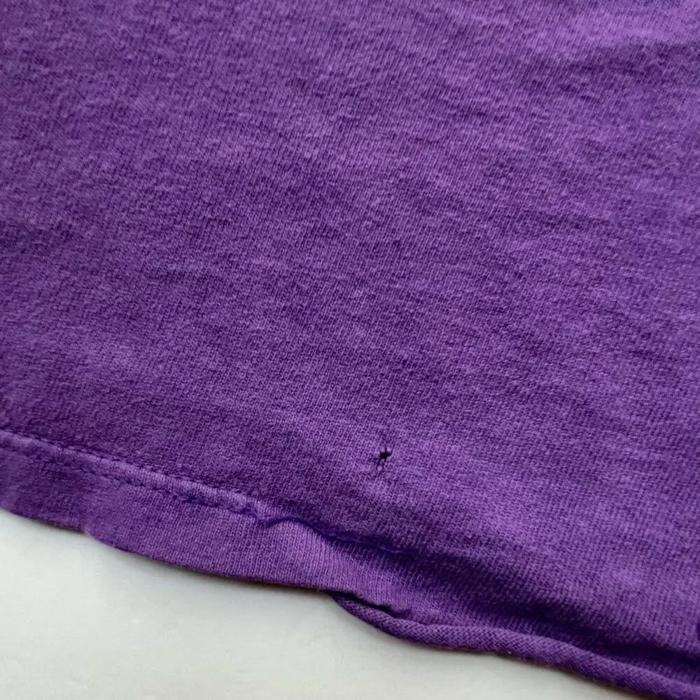 Vintage Champion USA Made Spellout Purple Script T Shirt Single Stitch Tee 80s - Picture 15 of 16